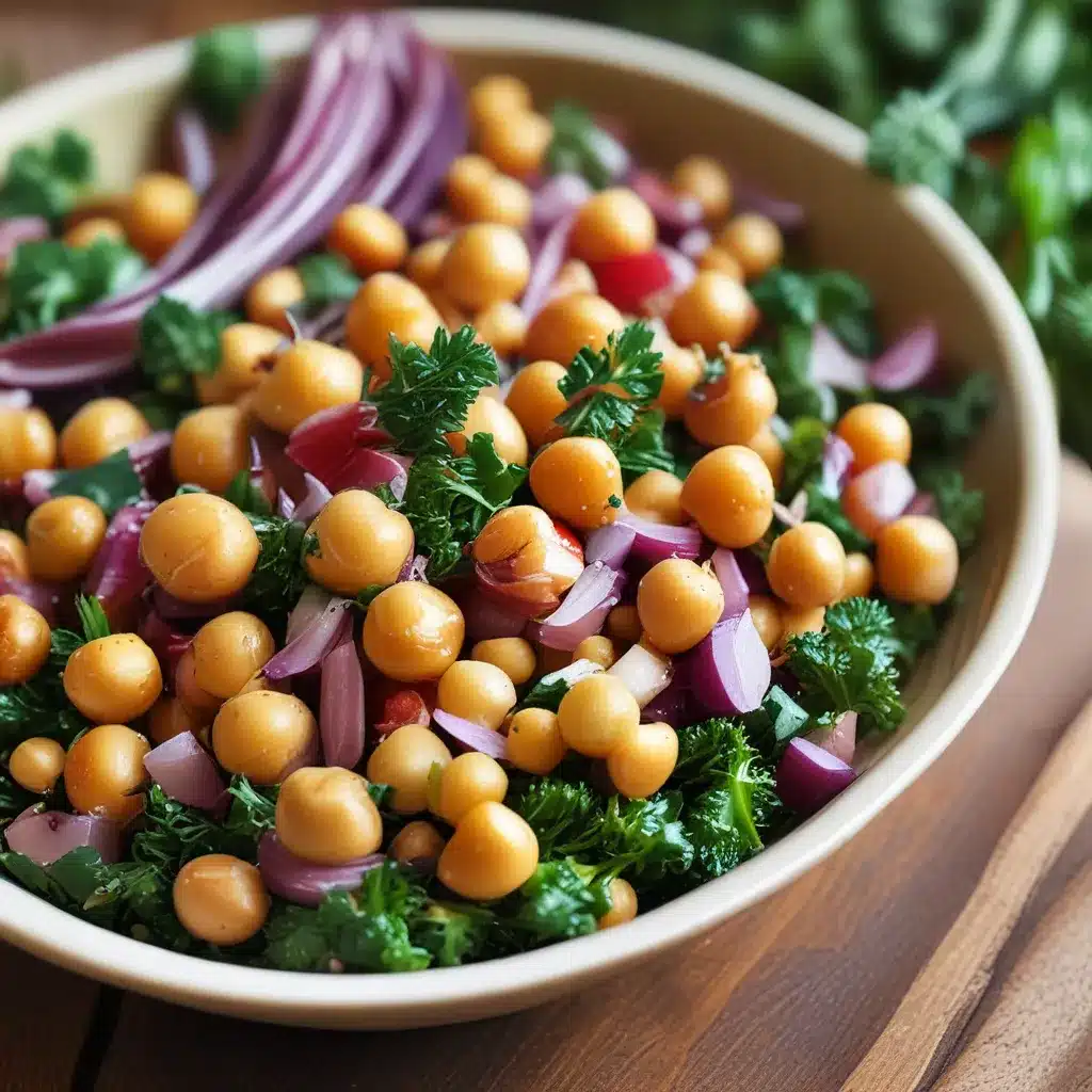 Chickpea Salad with Red Onion and Parsley