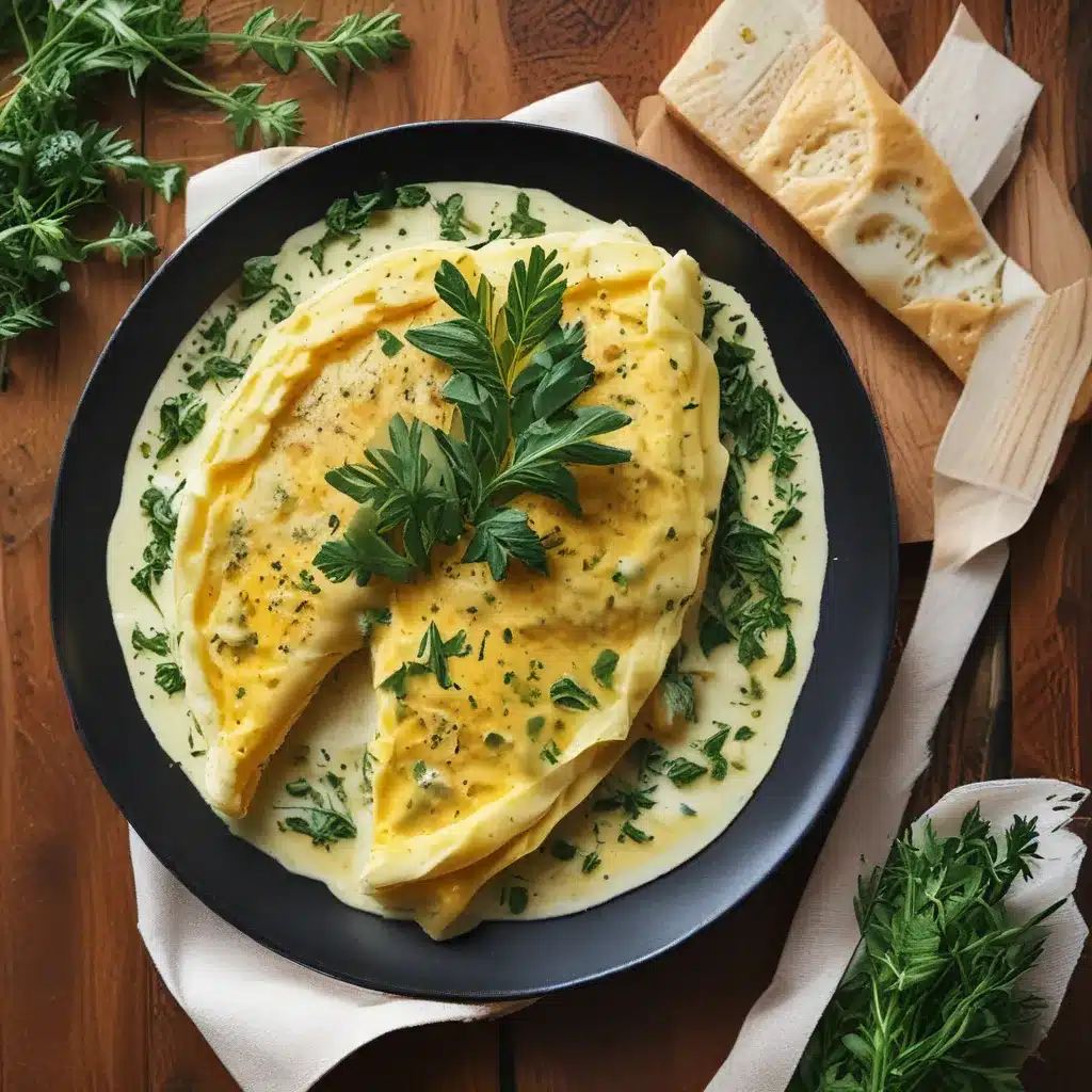 Fresh Herb Omelet with Sulguni Cheese