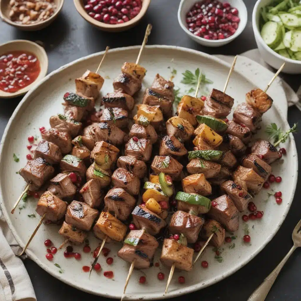 Grilled Pork Kabobs with Pomegranate Glaze