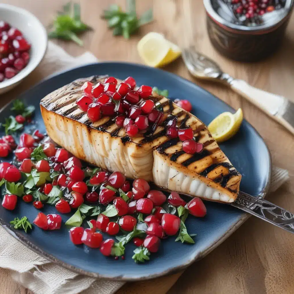 Grilled Swordfish with Pomegranate Salsa