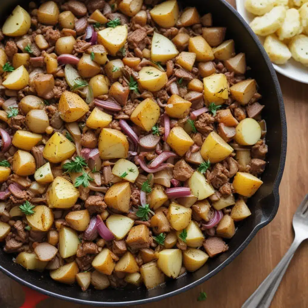 Hearty Potato Hash with Beef and Red Onion
