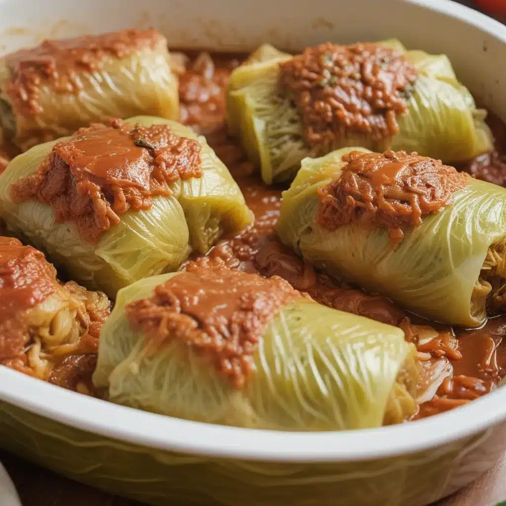 Meaty Cabbage Rolls Stuffed with Rice