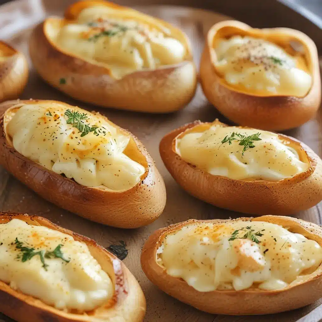 Plump Potato Cheese Bread Boats Fresh from the Oven