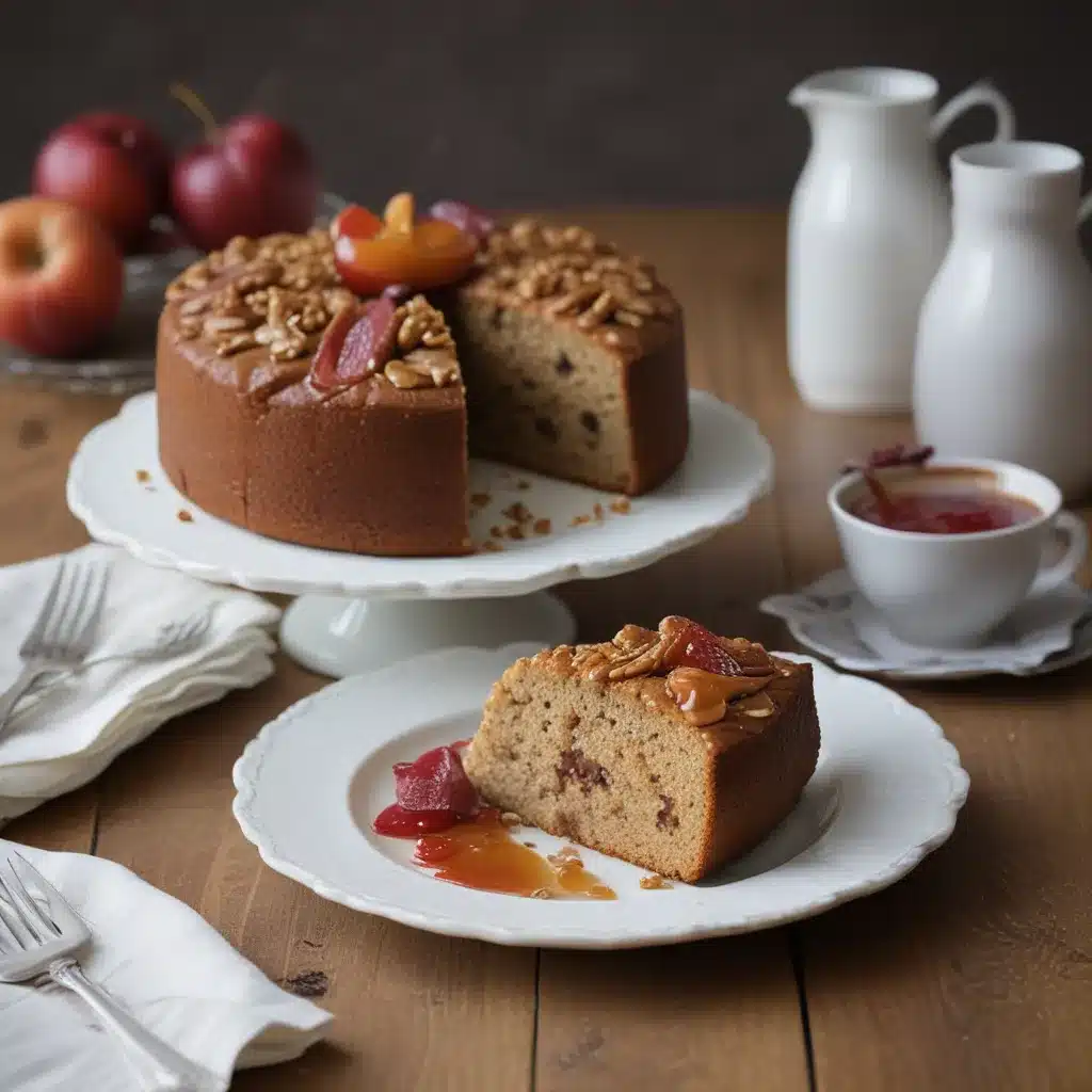 Spiced Walnut Cake with Sour Plum Sauce