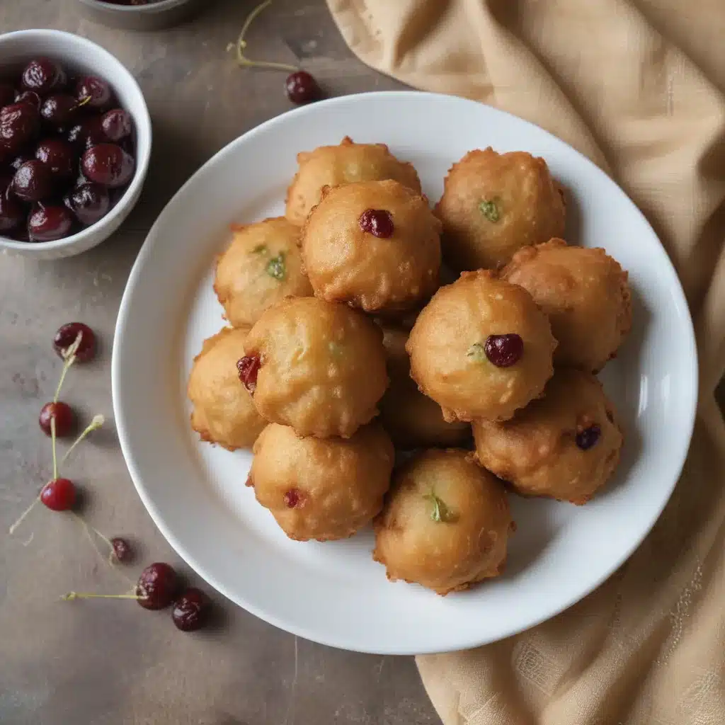 Sweet Cherry Phali: Fritters with Sour Cherry Filling